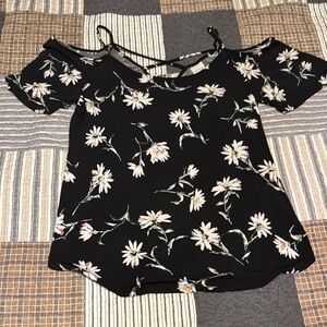 Floral Black Women's Top